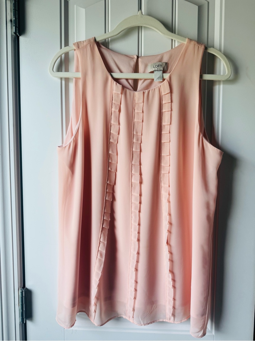 LOFT Blush Pink Ruffle-Trim Sleeveless Camisole